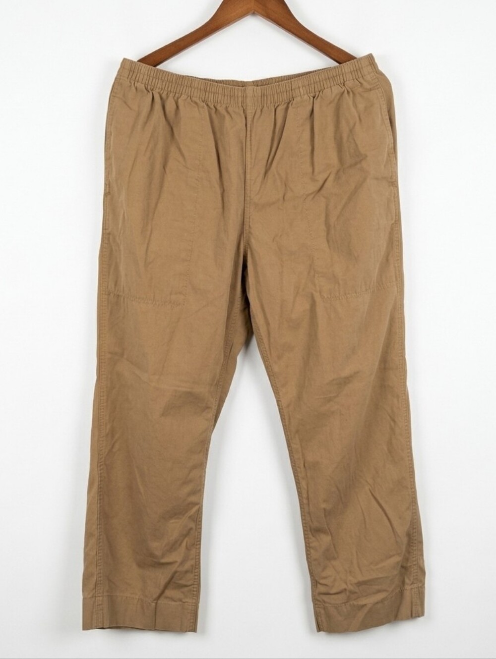 Patagonia Funhoggers Pants Mens L Khaki Brown Cotton Elastic Waist VGC 22055